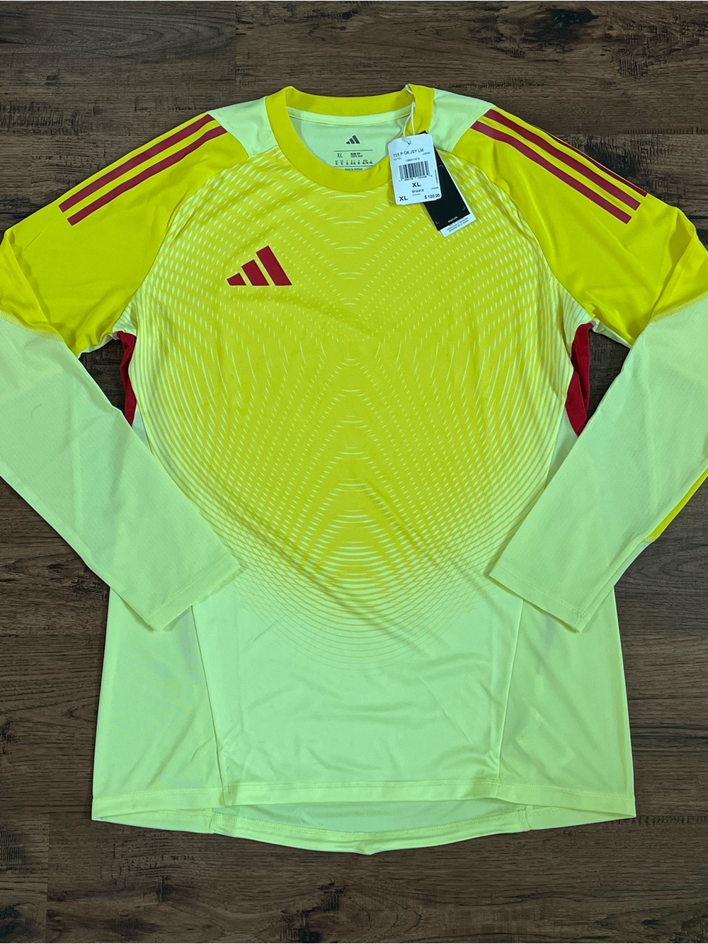 Adidas T24 P Long Sleeve Goalkeeper Jersey ‘Yellow Red’ (size mens XL)